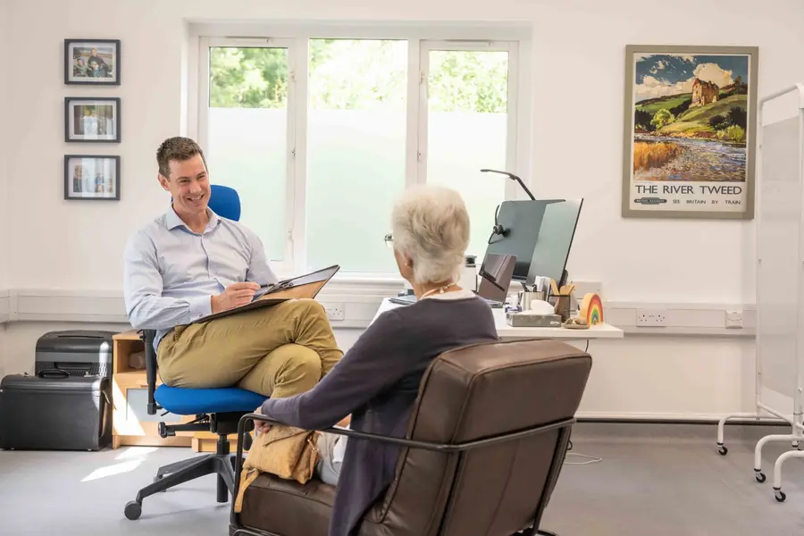 Private GP consultation room at The Cademuir Clinic